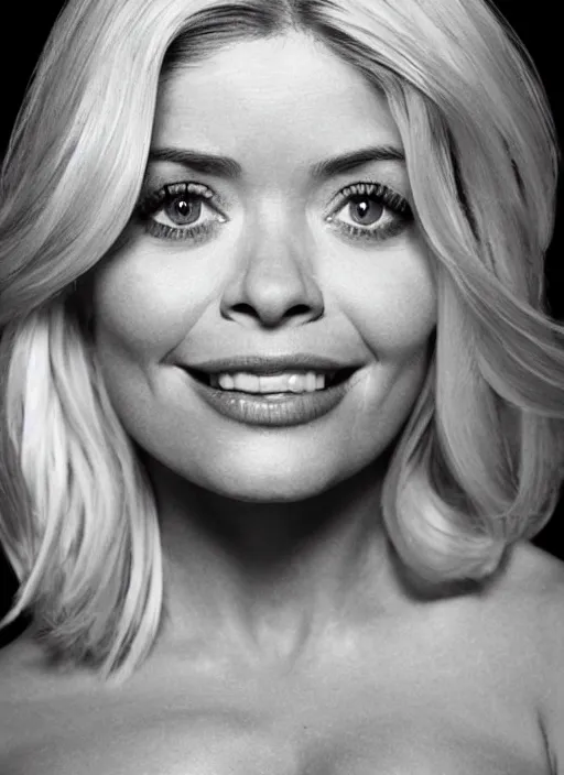 Image similar to holly Willoughby with the physique of a body builder, symmetrical facial features, hyper realistic, ultra detailed, cinematic, dynamic lighting, photorealistic, refined, intricate, digital art, digital painting, masterpiece, 8k