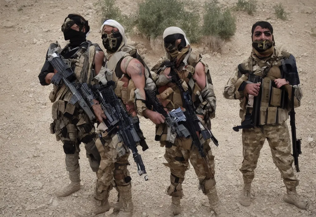 Prompt: cosplayers fighting the taliban in syria