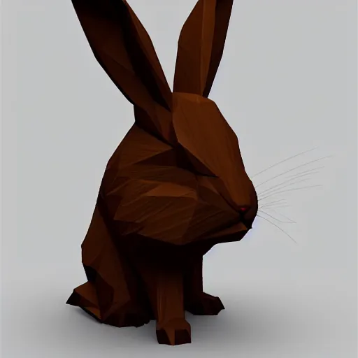 Prompt: bunny, low poly, trending on artstation