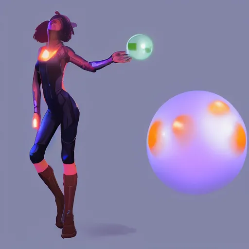 Prompt: girl holding a plasma orb, dramatic vector art by conrad roser, by artgerm, dynamic lighting, octane render, trending on artstation