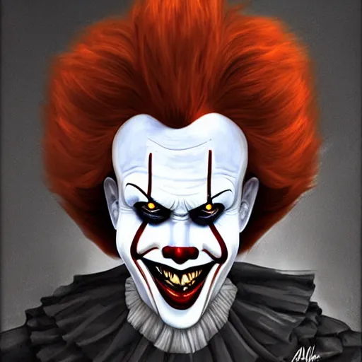 Image similar to portrait of pennywise mixed with batman by aalto alvar