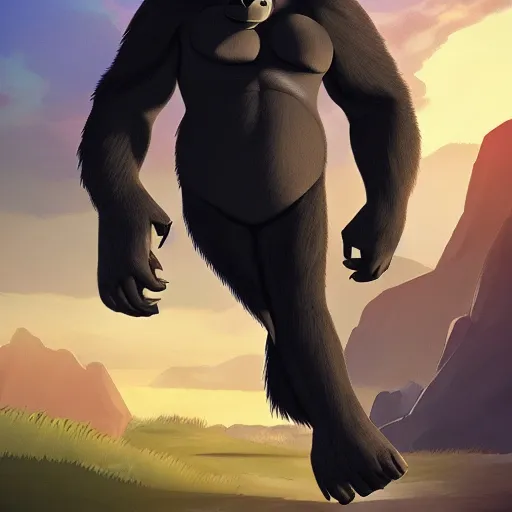 Prompt: cunning, sinister, gorilla in the style of netflix's dragon prince, cell shaded