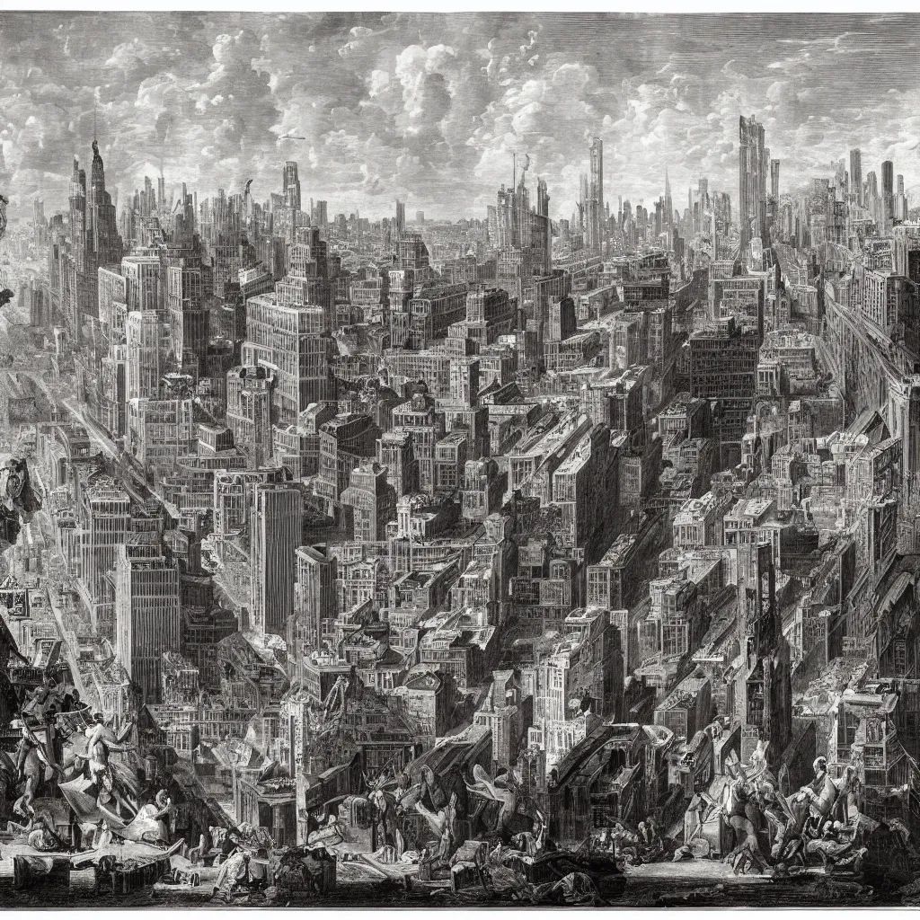 Image similar to nyc by giovanni battista piranesi