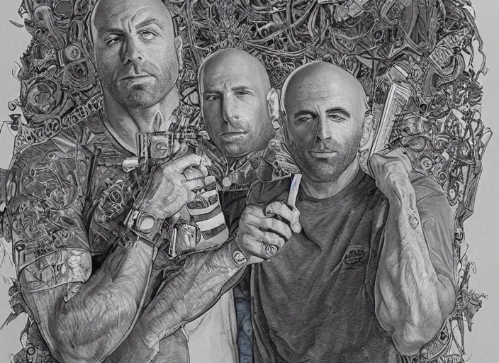 Prompt: a highly detailed beautiful portrait of joe rogan, james gurney, james jean