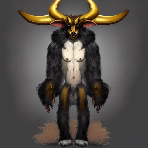 Prompt: cute anthro furry Baphomet, trending on Artstation