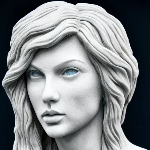 Image similar to stone sculpture of taylor swift