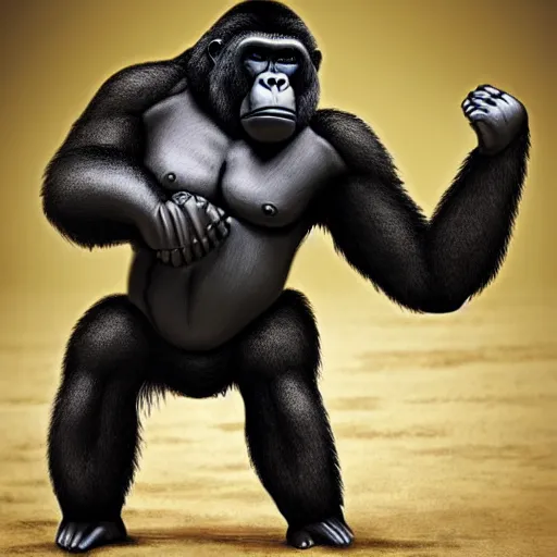 Prompt: a gorilla that is a samurai