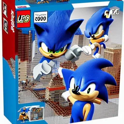 Image similar to sonic the hedgehog fbi chief lego set