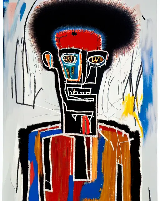 Image similar to A extremely highly detailed majestic hi-res beautiful immaculate head and shoulders award winning painting masterpiece of the face of a strong black african man by Jean-Michel Basquiat, 8k, high textures, hyper sharp, insanely detailed and intricate, super detailed, 8k HDR high quality