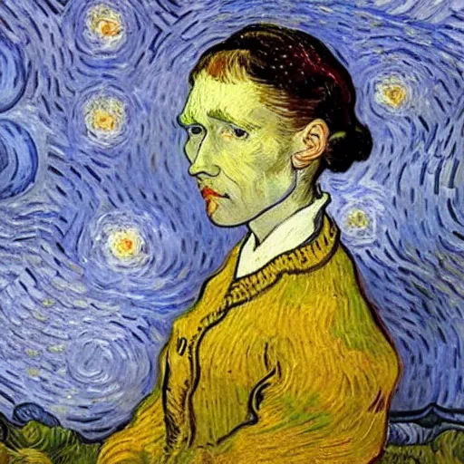 Prompt: van gogh girl with the pearl earing