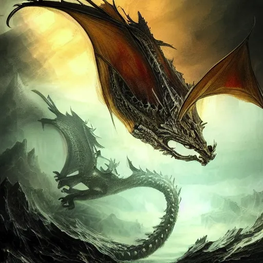 Image similar to dragon made of clear flowing water, epic fantasy concept art, chiaroscuro