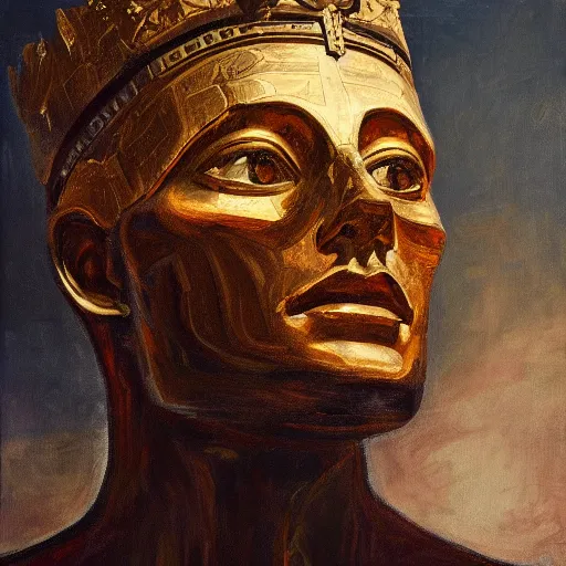 Image similar to my name is ozymandias, king of kings, oil on canvas, 4k, high quality