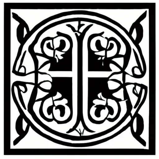 Image similar to design logo of old madison estates, brick pillar, ornate concrete topper, vines, pen and ink, black and white logo