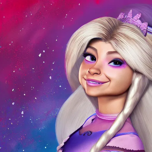 Image similar to alexa bliss as rapunzel, artstation hall of fame gallery, editors choice, #1 digital painting of all time, most beautiful image ever created, emotionally evocative, greatest art ever made, lifetime achievement magnum opus masterpiece, the most amazing breathtaking image with the deepest message ever painted, a thing of beauty beyond imagination or words