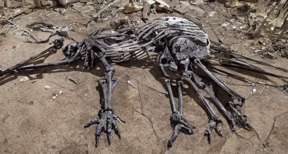 Prompt: full body picture of skeletal owl, emaciated, dirty, damaged, injured, by sarah stone and wayne reynolds