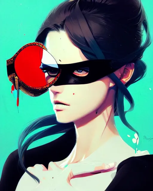 Image similar to a ultradetailed beautiful painting of a stylish woman with an eyepatch over her left eye, by conrad roset, greg rutkowski and makoto shinkai trending on artstation