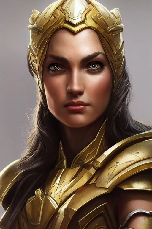 Image similar to amazon valkyrie athena, d & d, fantasy, portrait, highly detailed, headshot, digital painting, trending on artstation, concept art, sharp focus, illustration, art by artgerm and greg rutkowski and magali villeneuve