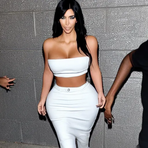 Prompt: Kim Kardashian with four arms,