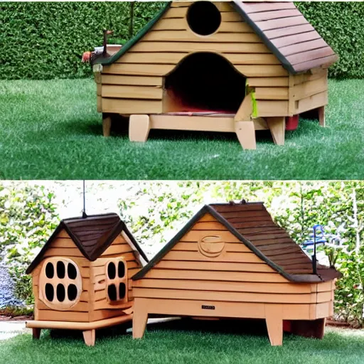 Image similar to dog house mansion for snoopy, immense scale, grand