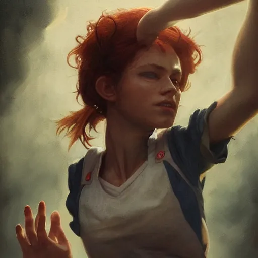 Prompt: epic portrait an woman wearing short sleeved sailor outfit, sweaty skin, hyperrealistic, expressive, emotional, moody, contre jour, octane render, cinematic, beautiful face and flawless skin, perfect hands, 5 fingers, by Edgar Maxence and Ross Tran and Michael Whelan, Legends of Runeterra