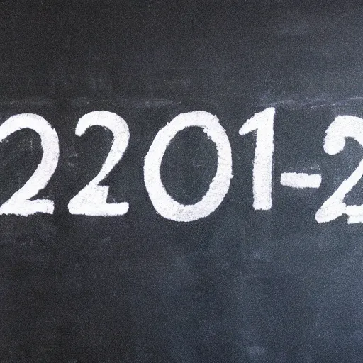 Prompt: blackboard with numbers 3 2 2 0 written on it