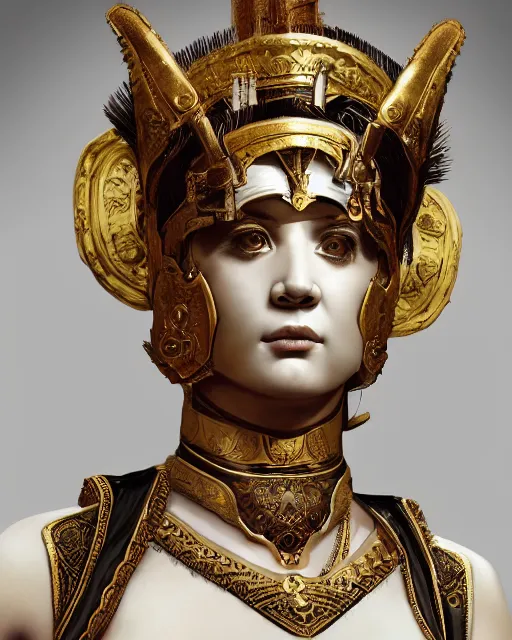 Image similar to portrait of an ancient greek character in intricate ornate armor with an ivory mask, by ilya kuvshinov, by thomas lawrence, by bayard wu, trending on artstation, masterpiece