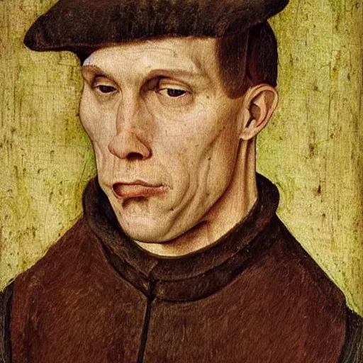 Image similar to A 15th century medieval renaissance oil painting of Jerma985, portrait of Jerma985, grainy, realistic, very realistic, hyperrealistic, highly detailed, very detailed, extremely detailed, very neat, very epic, very cool, detailed, trending on artstation