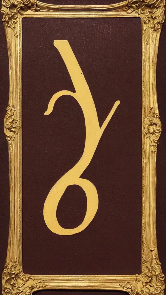 Prompt: oil painting of the letter M uppercase M detailed baroque with frame photorealistic