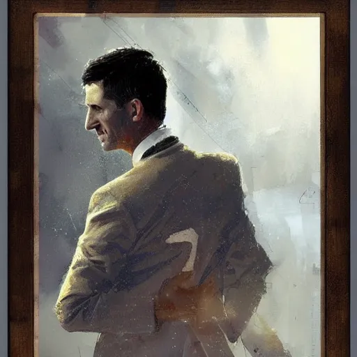 Image similar to a dapper victorian novak djokovic hugging a linesman, sci fi character portrait by greg rutkowski, craig mullins