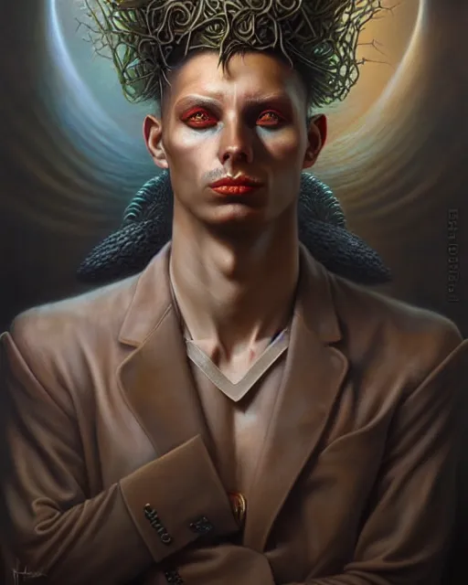 Prompt: a detailed portrait of dreampunk young man by tomasz alen kopera and peter mohrbacher