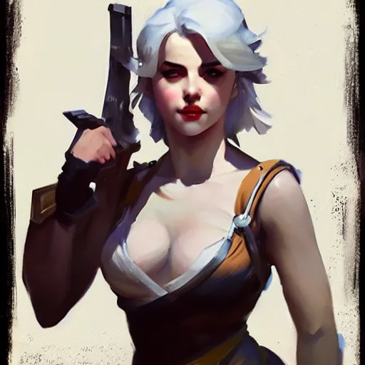 Prompt: Greg Manchess portrait painting of Ciri as Overwatch character, medium shot, asymmetrical, profile picture, Organic Painting, sunny day, Matte Painting, bold shapes, hard edges, street art, trending on artstation, by Huang Guangjian and Gil Elvgren and Sachin Teng