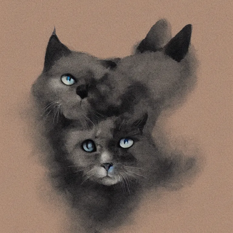 Image similar to smoke in shape of cat, concept art, artworks art