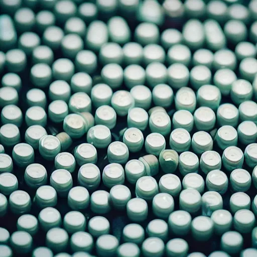 Image similar to transparent plastic bottle containing pills, close shot, 1 5 mm lens photograph