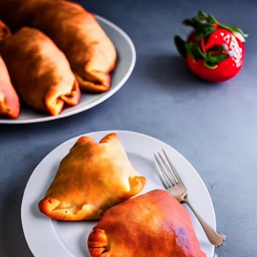 Image similar to a cake made of panzerotti, food photography