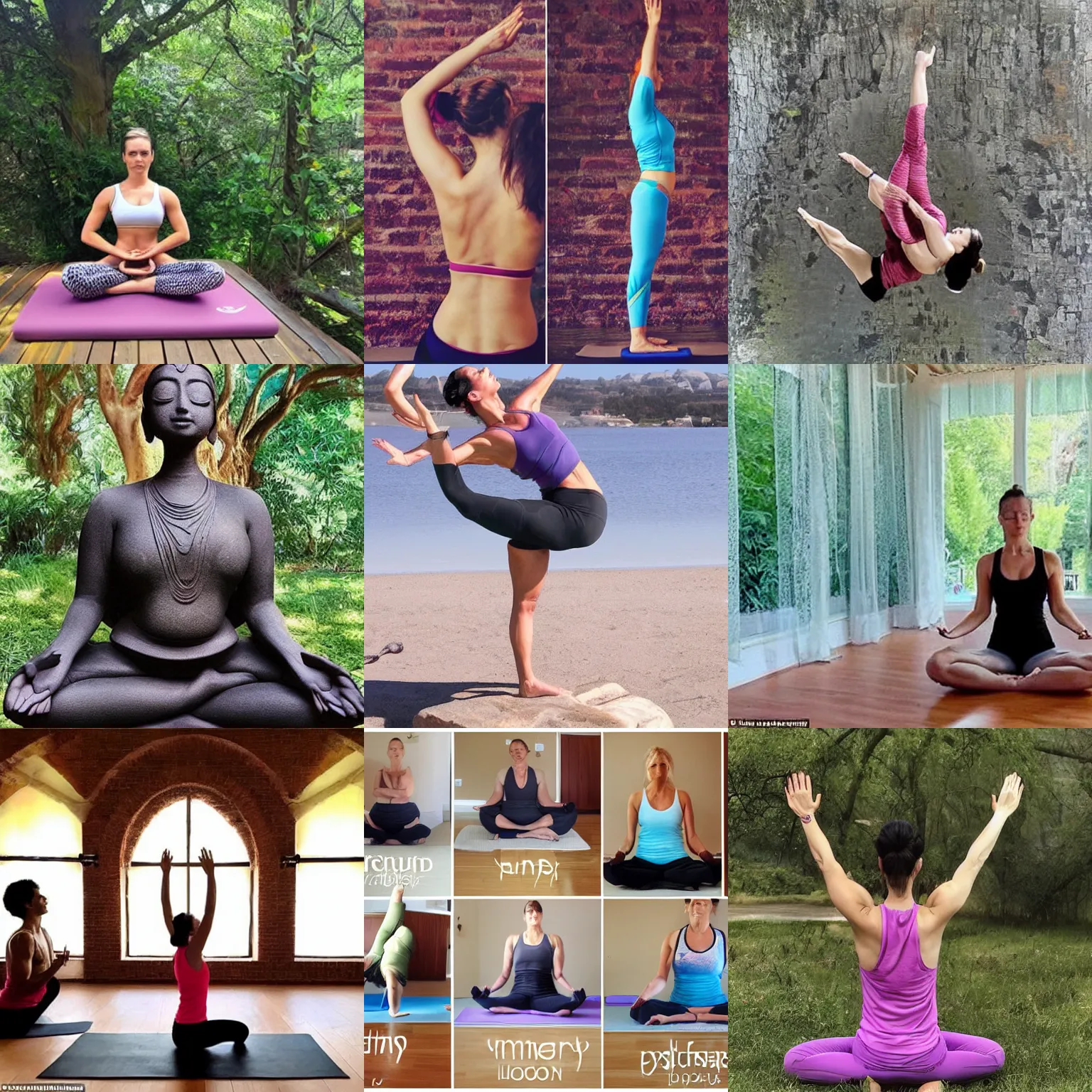 weird yoga poses, studio photo