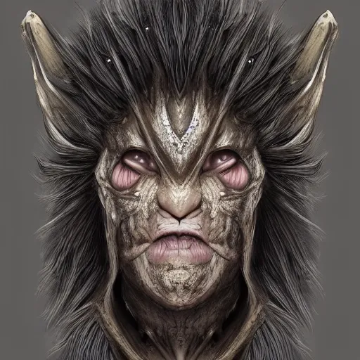 Image similar to a highly detailed headshot portrait of a fantasy creature concept art