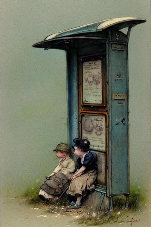 Image similar to (((((1950s bus stop . muted colors.))))) by Jean-Baptiste Monge !!!!!!!!!!!!!!!!!!!!!!!!!!!