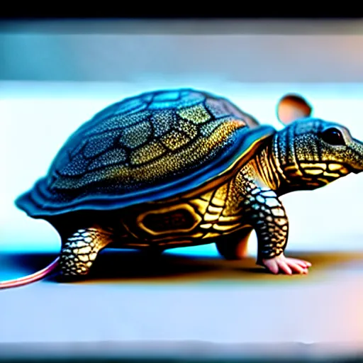 Image similar to , mouse turtle hybrid, ultra realistic, intricate details, highly detailed, photorealistic, octane render, 8 k, unreal engine.