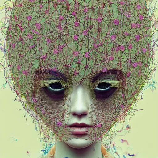 Image similar to the portrait of an incredibly cute and elegant japanese woman partially made of onions of all colors, an ultrafine detailed illustration by james jean, final fantasy, intricate linework, bright colors, behance contest winner, vanitas, angular, altermodern, unreal engine 5 highly rendered, global illumination, radiant light, detailed and intricate environment