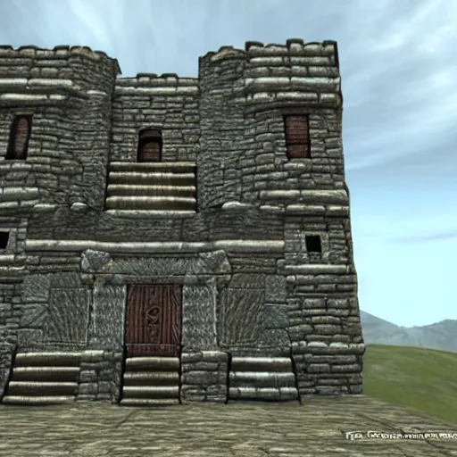 Prompt: a building texture from the elder scrolls iv oblivion