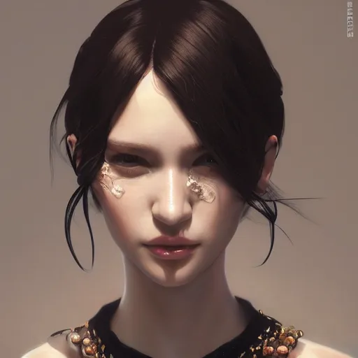 Prompt: fashion model, fashionista, beauty portrait, chocolate. gorgeous, intricate backgrounds, intricate 3 d renderings by ilya kuvshinov, greg rutkowski, craig mullins, ruan jia, thomas kinkade, victo ngai. unreal engine, blender, octane, ray tracing. sharp focus, masterpiece, post processing, deviantart