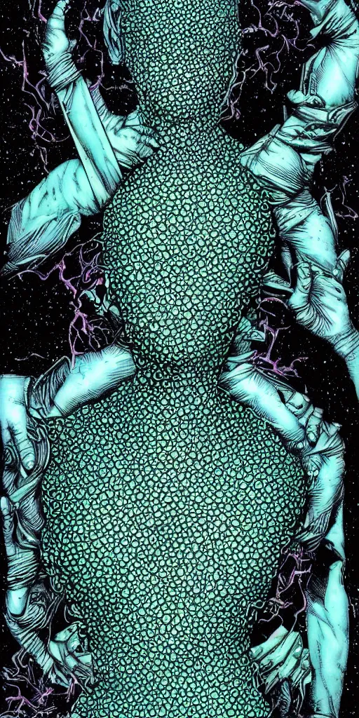 Image similar to cell shaded optical illusion by dan hillier, color work by ethan van sciver