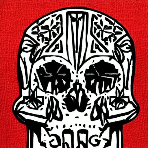 Prompt: aztec skull, fractal punk