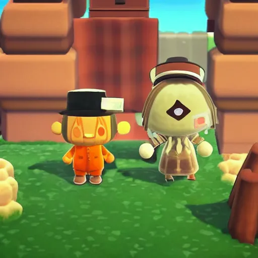 Image similar to a still of from the movie a clockwork orange crossover with the game animal crossing : new leaf