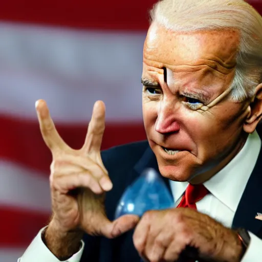 Image similar to joe biden doing chemical experiment