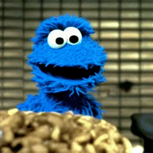 Image similar to Film still of Cookie Monster in the Matrix (1999)