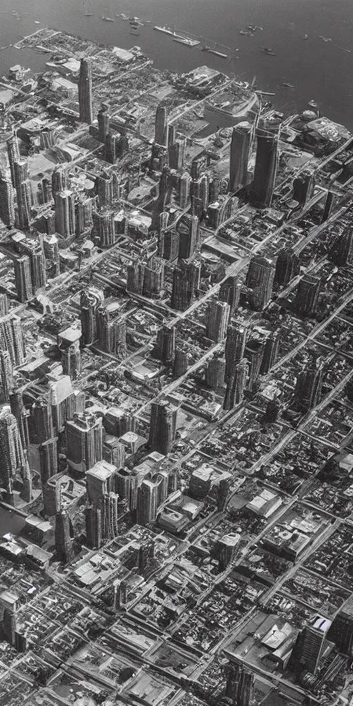 Image similar to high detail intaglio of toronto in the 1 9 7 0 s, aerial photography, 8 k hdr.