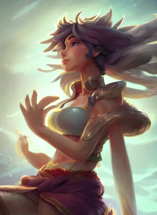 Prompt: taliyah, from league of legends, au naturel, fighting, 裸 体, hyper detailed, digital art, trending in artstation, cinematic lighting, studio quality smooth render, unreal engine 5 rendered, octane rendered, art style by klimt and nixeu and ian sprigger and wlop and krenz cushart