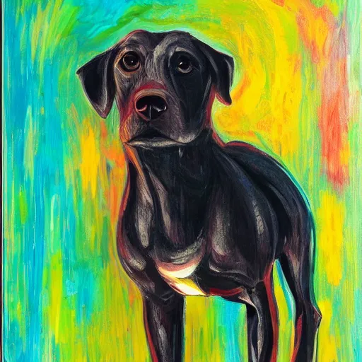 Image similar to dog in the night panting