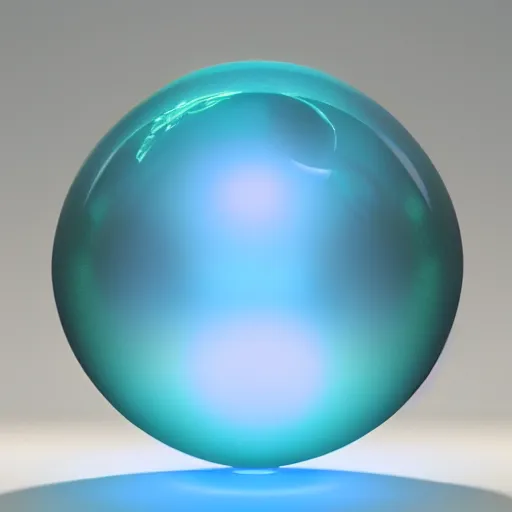 Prompt: 3 d octane render, glowing glass orb with white wings